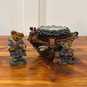 Boyds Bears & Friends "Noah & The Golden Rule" and "Jeremy as Noah Ark Builder"